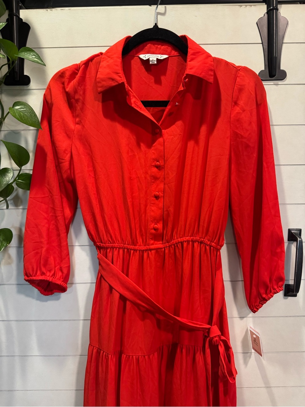 Nanette Lepore Red Midi Dress with built in slip